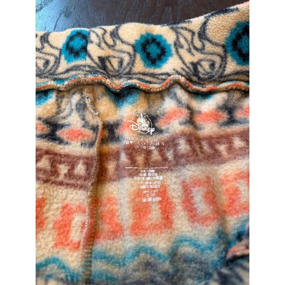 DISNEY Unisex 2x Kuzco Llama Emperors New Groove Orange Sherpa Fleece Sweatpants